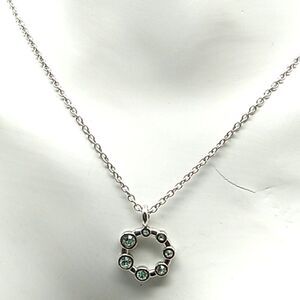 Dana Bachman Delicate Open Circle Crystal Necklace Silver-tone NWOT 18"